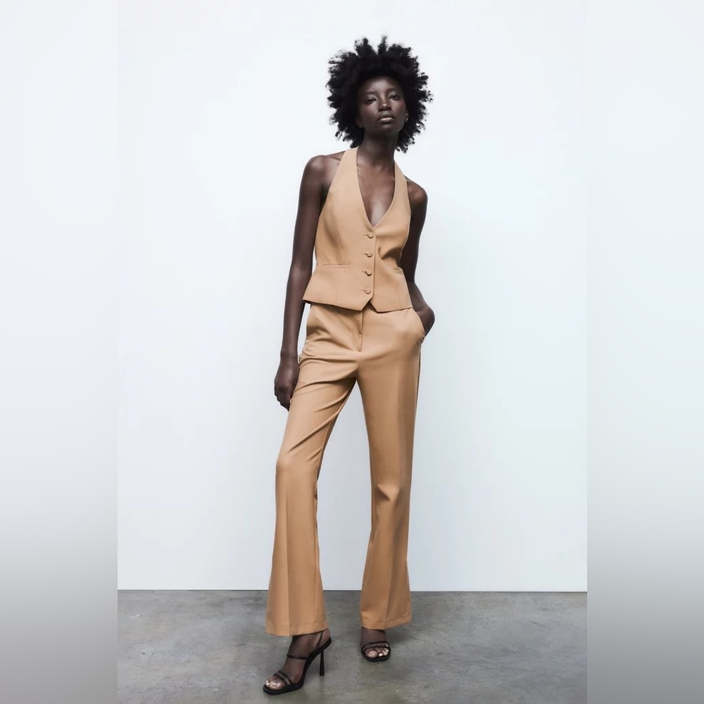 Zara Tan Halter Vest Top